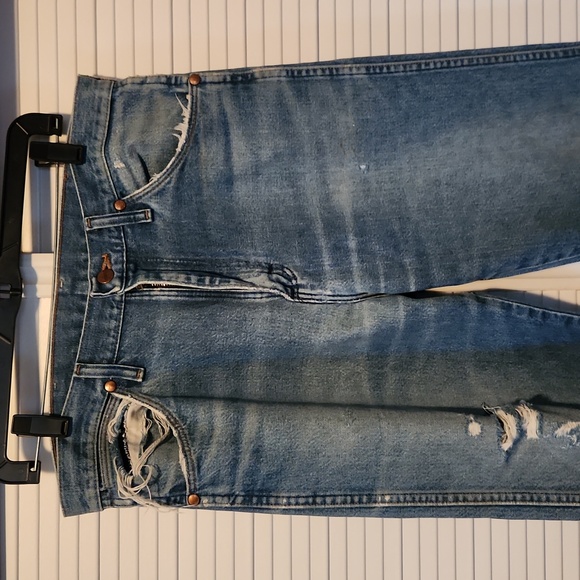 Vintage wrangler jeans distressed straight leg 33 x 32 - Picture 2 of 11